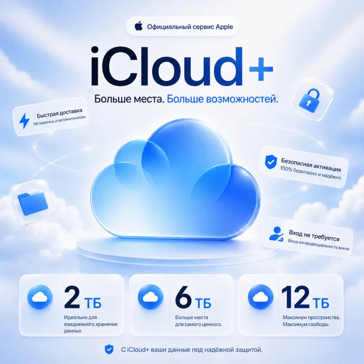 Активация iCloud+ | 2-6-12 ТБ | 2 месяца | Вход в аккаунт не требуется - irongamers.ru