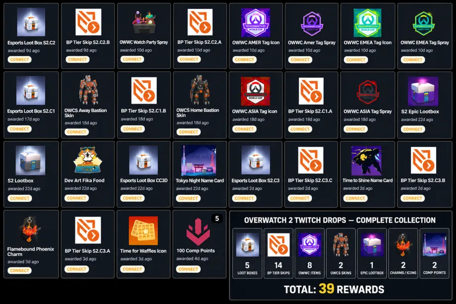 Overwatch Twitch Drops 39 Items Overwatch 2 - irongamers.ru