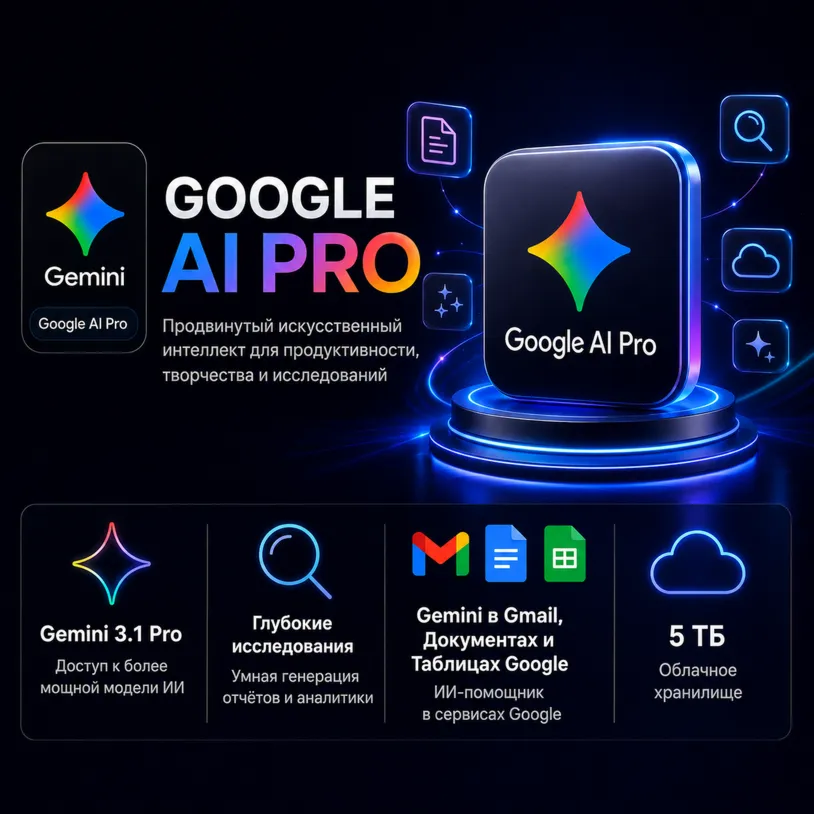 GEMINI AI PRO + GOOGLE ONE 5 ТБ — 6 МЕСЯЦЕВ — В вашей почте - irongamers.ru