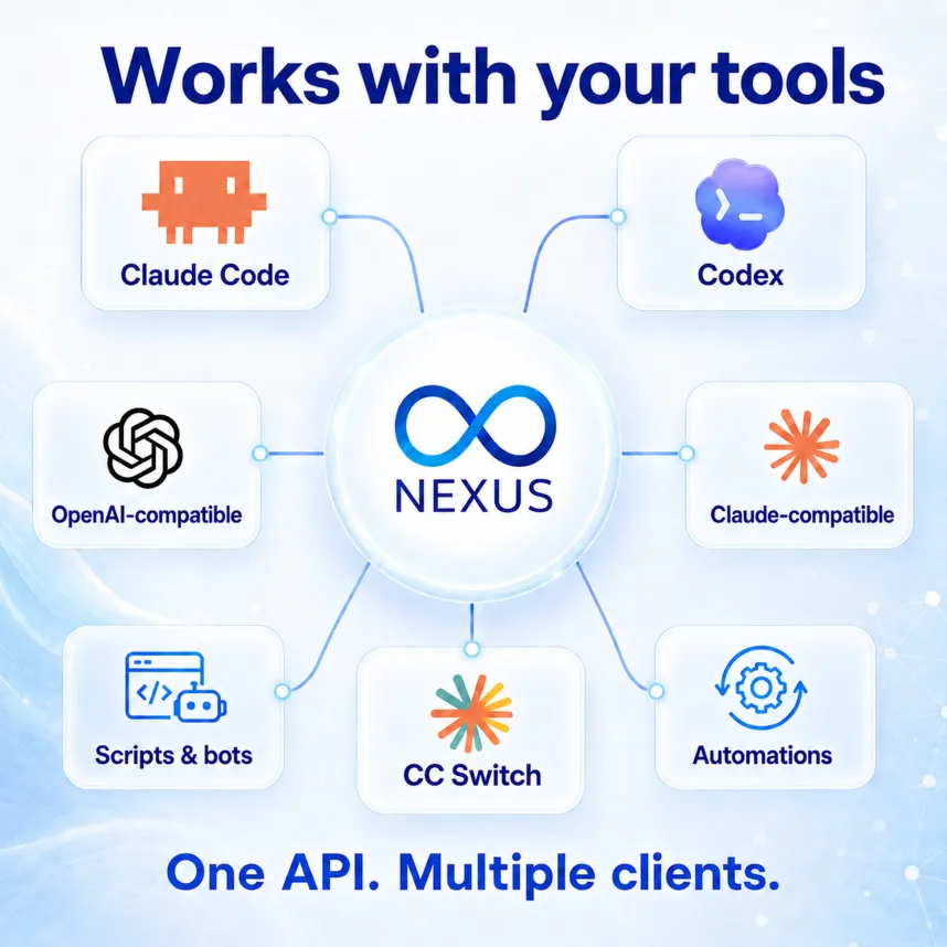 Nexus API from ~3.51 RUB/1M — Claude Code, Codex, no VPN - irongamers.ru