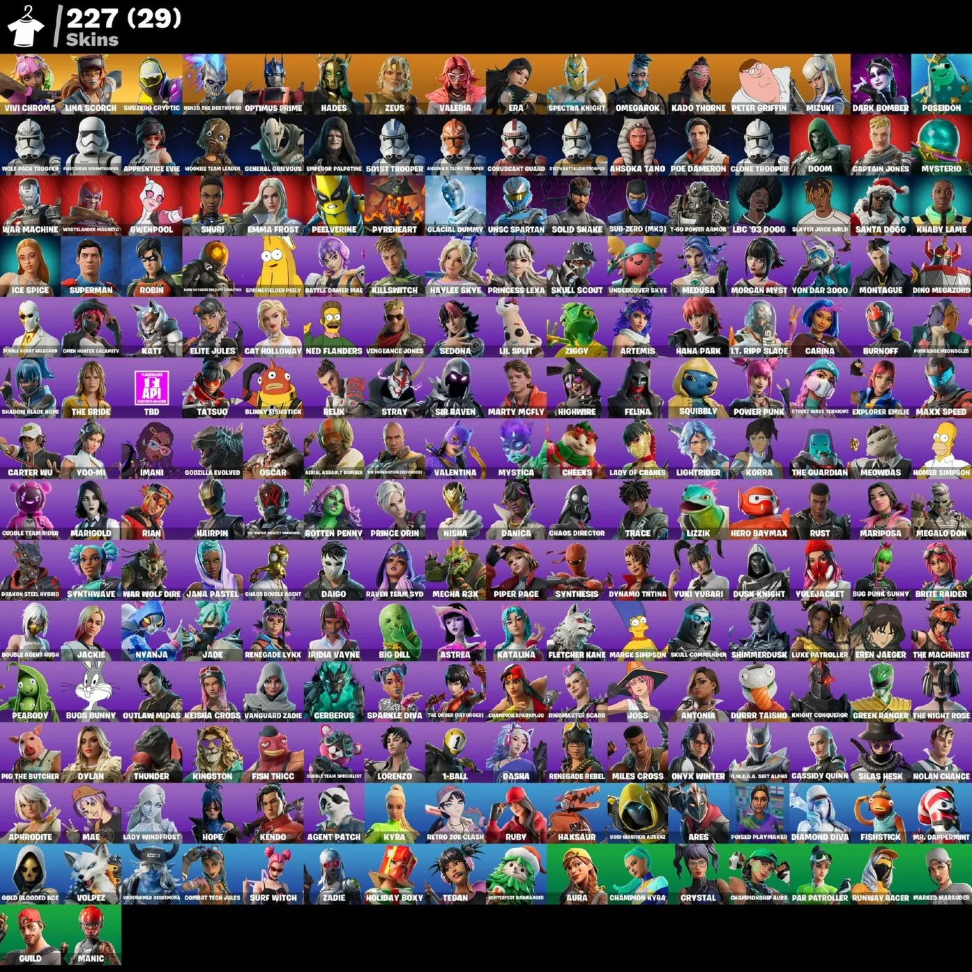 Мгновенный доступ • FN (все платформы) • 227 skins • 1400 VB • Полный доступ - irongamers.ru