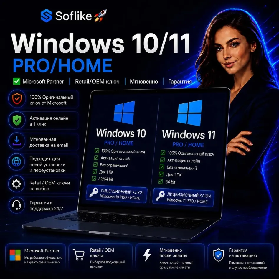 Windows 10/11 PRO/HOME Microsoft Partner | Retail/OEM ключ | Мгновенно | Гарантия - irongamers.ru