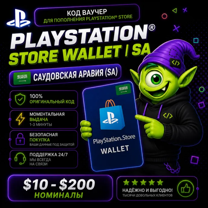 24/7 ⭐ Карта PlayStation (PSN) САУДОВСКАЯ АРАВИЯ | SA 10-200 $ | АВТО ВЫДАЧА ⭐