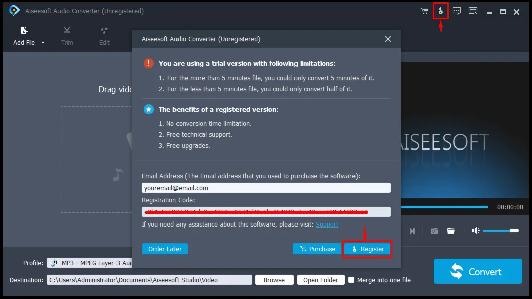 Aiseesoft Audio Converter Код лицензии на 1 год