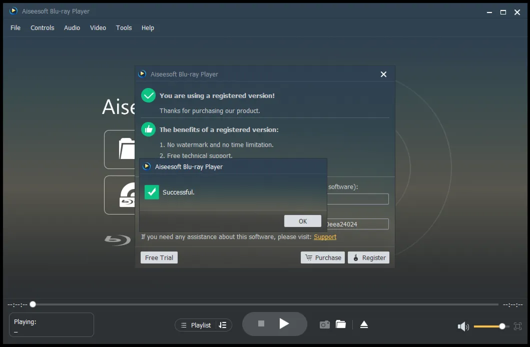 Aiseesoft Blu-ray Player Код регистрации на 1 год