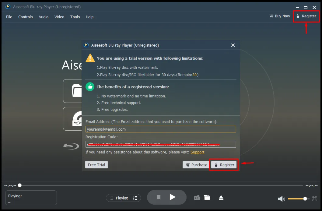 Aiseesoft Blu-ray Player Код регистрации на 1 год