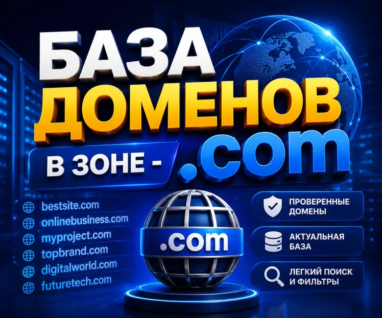 База доменов в зоне - .COM 2026   ( Август ) 2026