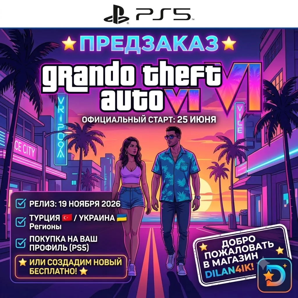 GTA 6 (Grand Theft Auto VI) PS5 | ПРЕДЗАКАЗ Турция / Украина - irongamers.ru