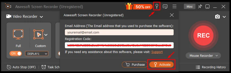Aiseesoft Screen Recorder Код регистрации на 1 год