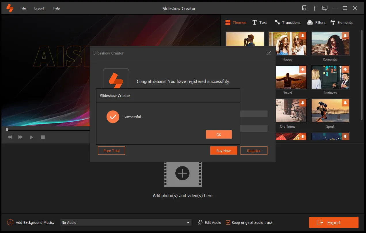 Aiseesoft Slideshow Creator Код лицензии на 1 год