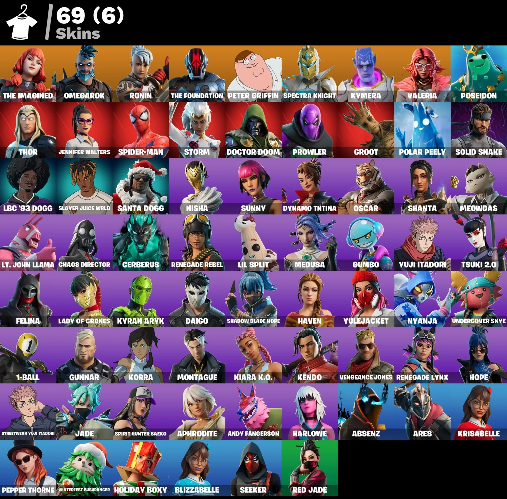 Мгновенный доступ • FN (все платформы) • 69 skins • Omegarok • Ronin• Полный доступ
