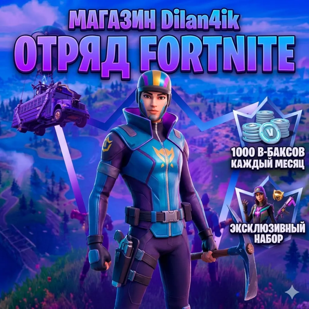 ⭐ Fortnite Crew (Отряд) + 1000 V-Bucks | 1 Месяц | PC/PS/XBOX | Быстро