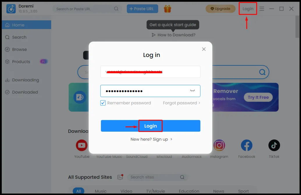 AmoyShare Doremi Music Downloader Аккаунт