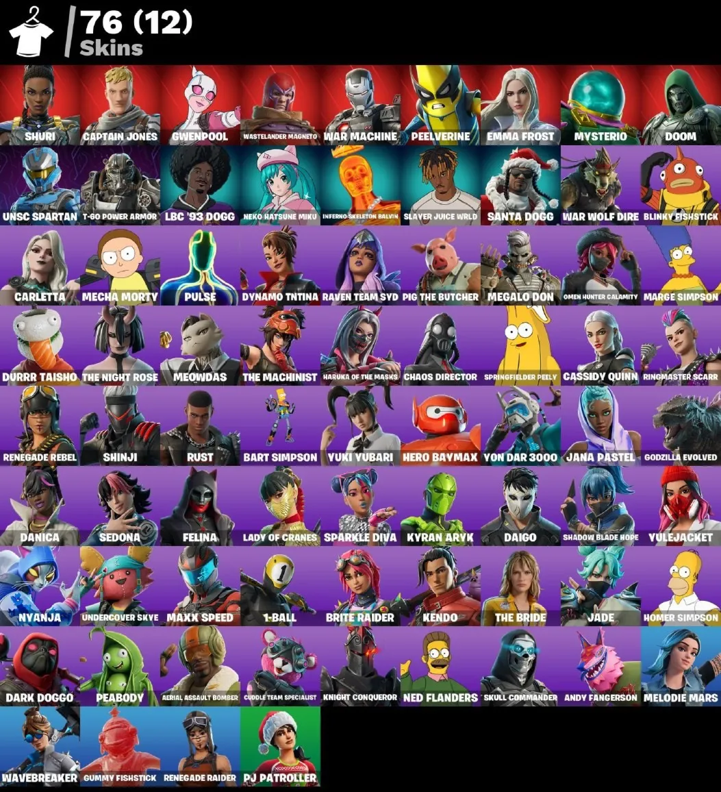 Мгновенный доступ • FN (все платформы) • 76 skins • 450 VB • Полный доступ