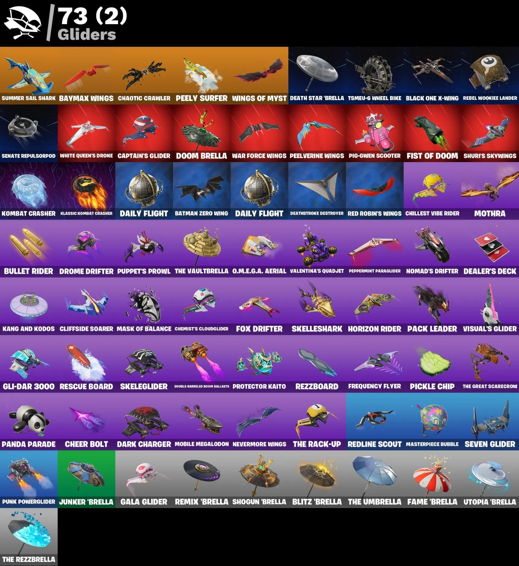 Мгновенный доступ • FN (все платформы) • 74 skins •  400 VB • Полный доступ