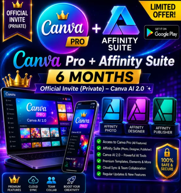 Canva Pro + Affinity Suite | 6 месяцев | На вашем личном аккаунте (приватный) [Canva