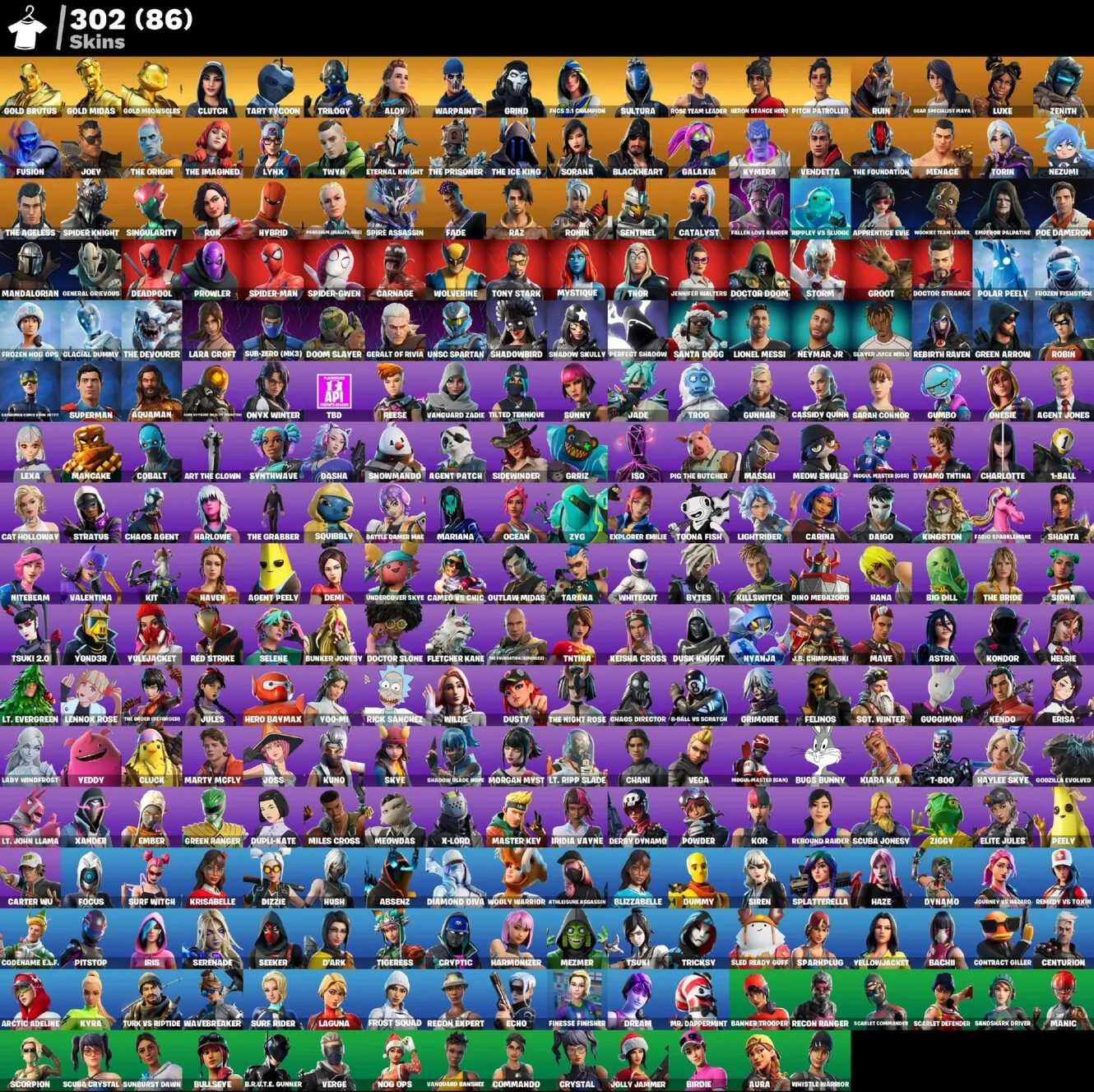Мгновенный доступ • FN (все платформы) • 302 skins • OG STW • 1450 VB• Полный доступ