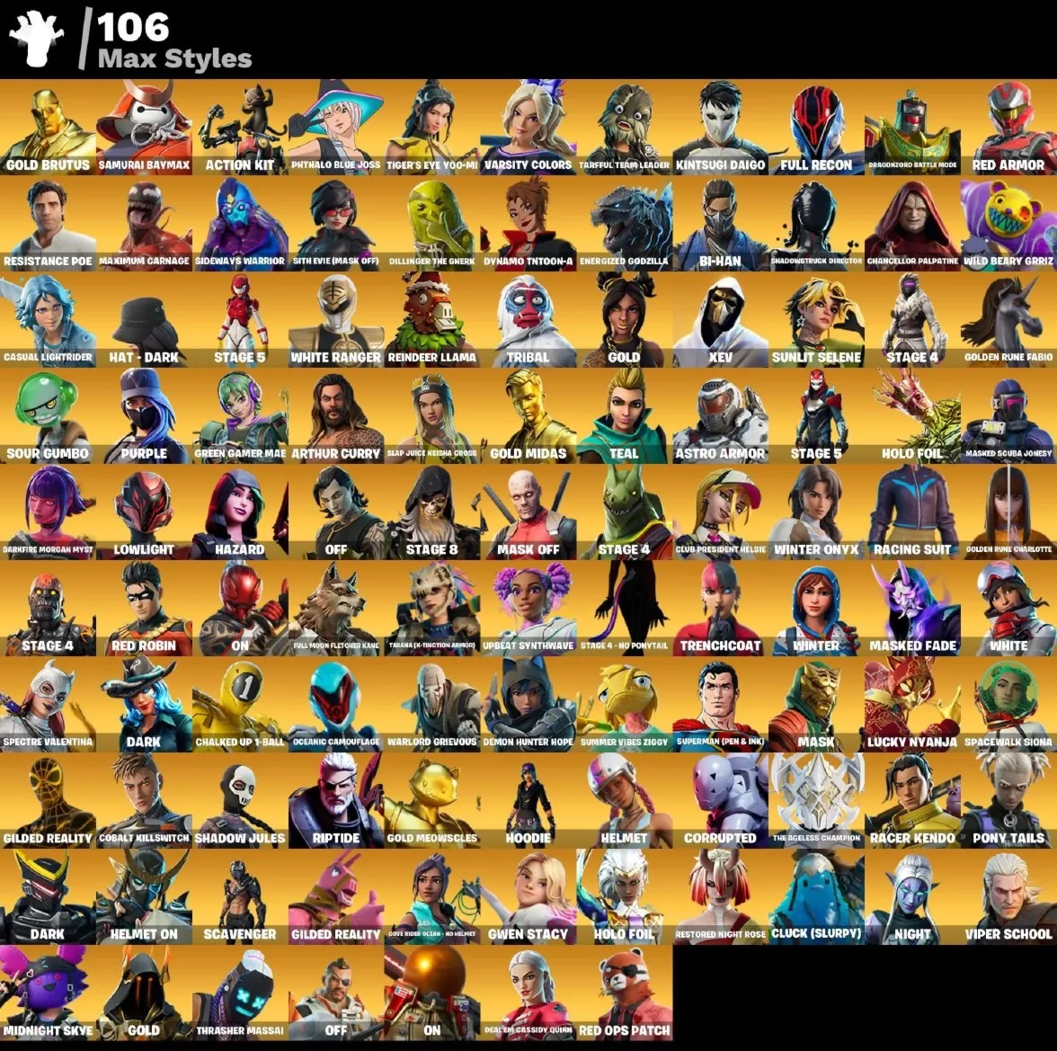 Мгновенный доступ • FN (все платформы) • 302 skins • OG STW • 1450 VB• Полный доступ