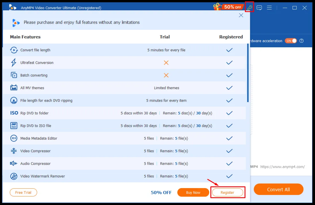AnyMP4 Video Converter Ultimate Код регистрации на 1 год
