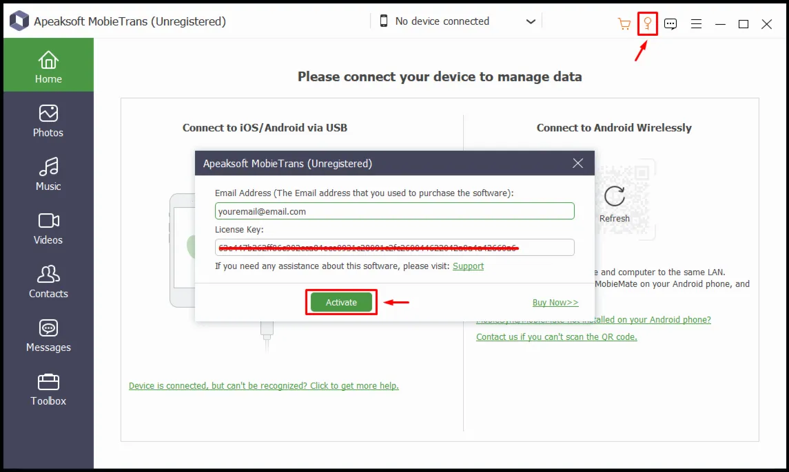 Apeaksoft MobieTrans Лицензионный ключ на 1 год
