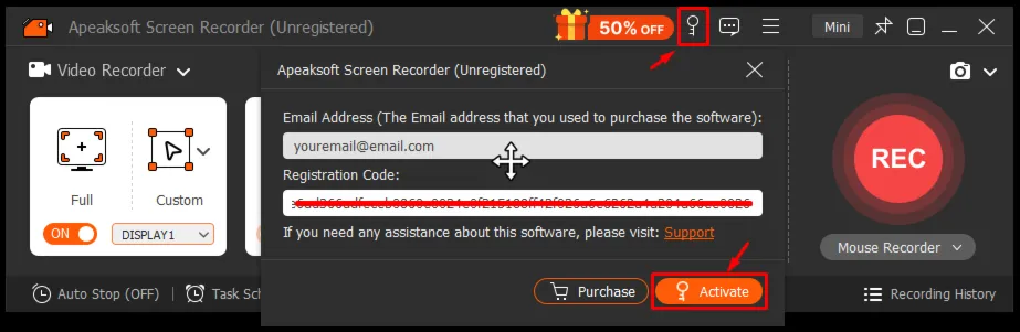 Apeaksoft Screen Recorder Код регистрации на 1 год