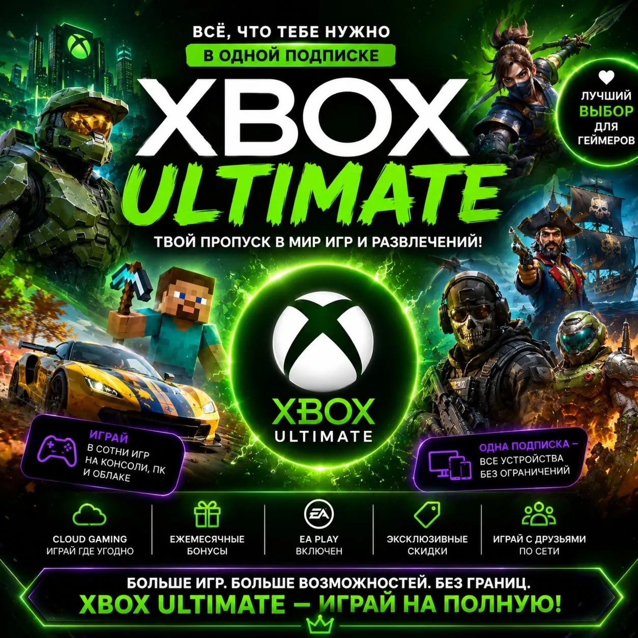 ДЕШЕВО XBOX GAME PASS ULTIMATE  PC 1-2-3-4-5 МЕСЯЦЕВ