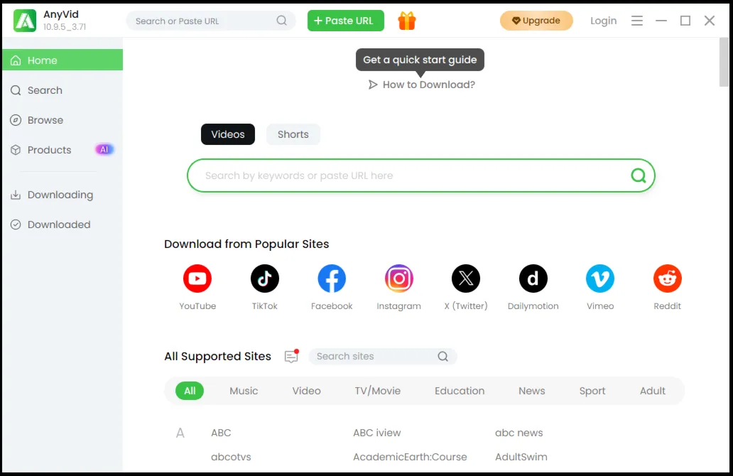 AmoyShare AnyVid AI-Powered Video Downloader Аккаунт