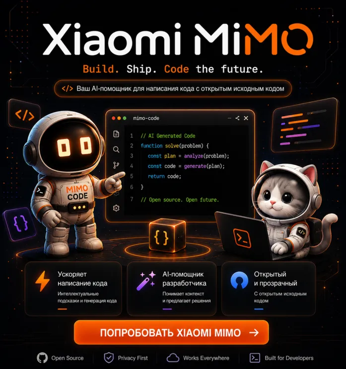 Xiaomi MiMo – AI Agent & MiMo Code 1 Месяц