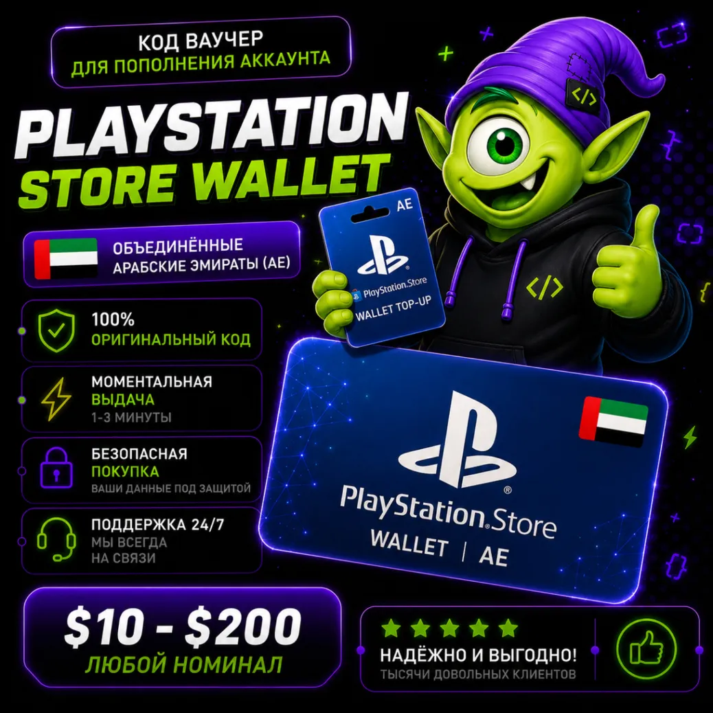 24/7 ⭐ Карта PlayStation (PSN) ОАЭ | AE 10-200$ | АВТО ВЫДАЧА ⭐