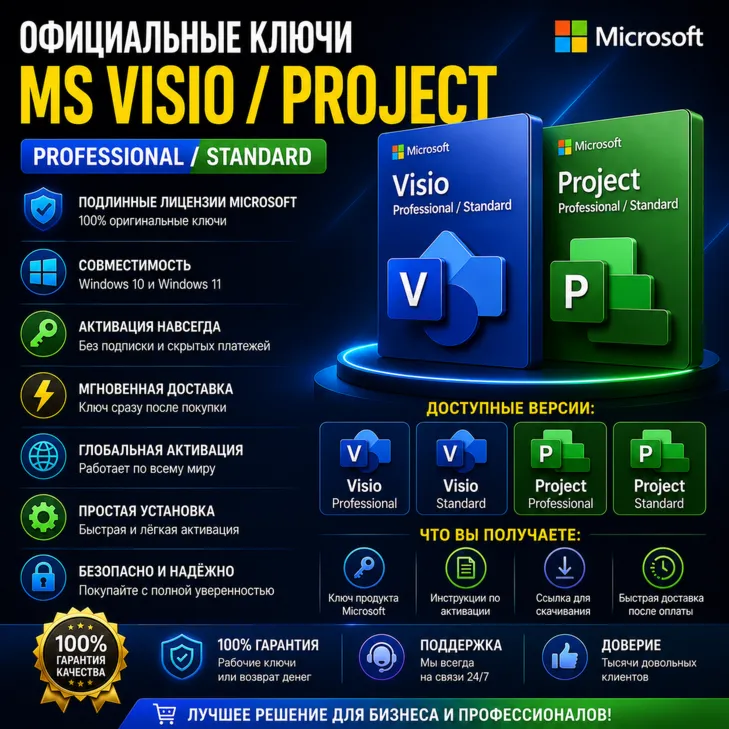 Официальные ключи MS VISIO / PROJECT PRO STANDARD