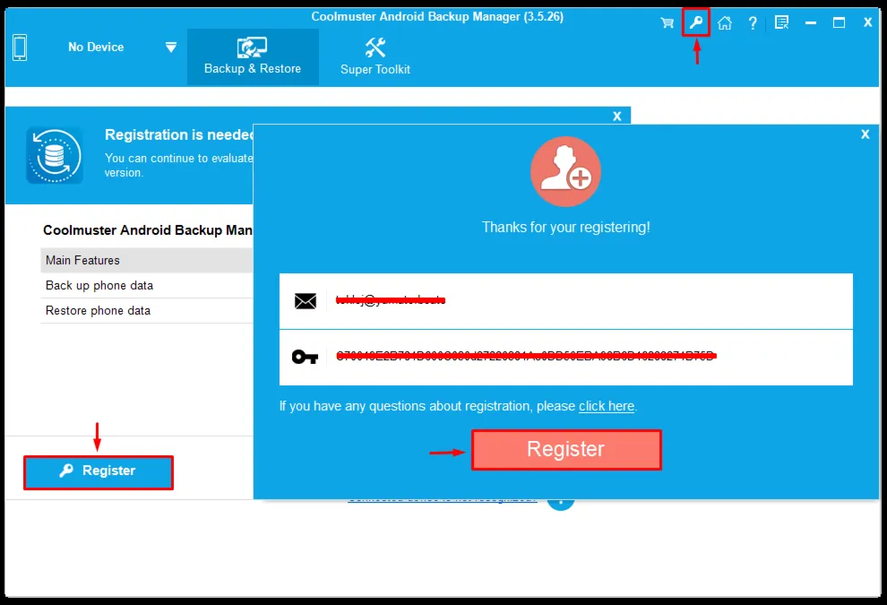 Coolmuster Android Backup Manager Аккаунт