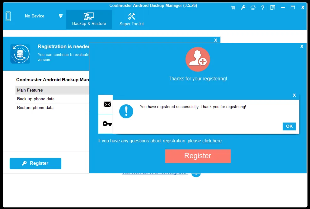 Coolmuster Android Backup Manager Аккаунт