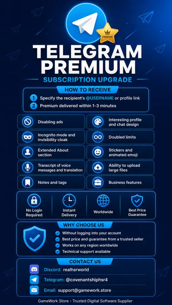 Подписка Telegram Premium | Обновите свой аккаунт | Вход не требуется | Доступно по в