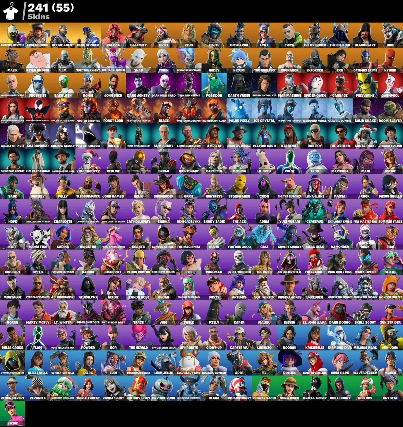 Мгновенный доступ • FN (все платформы) • 241 skins • 300 VB• Полный доступ