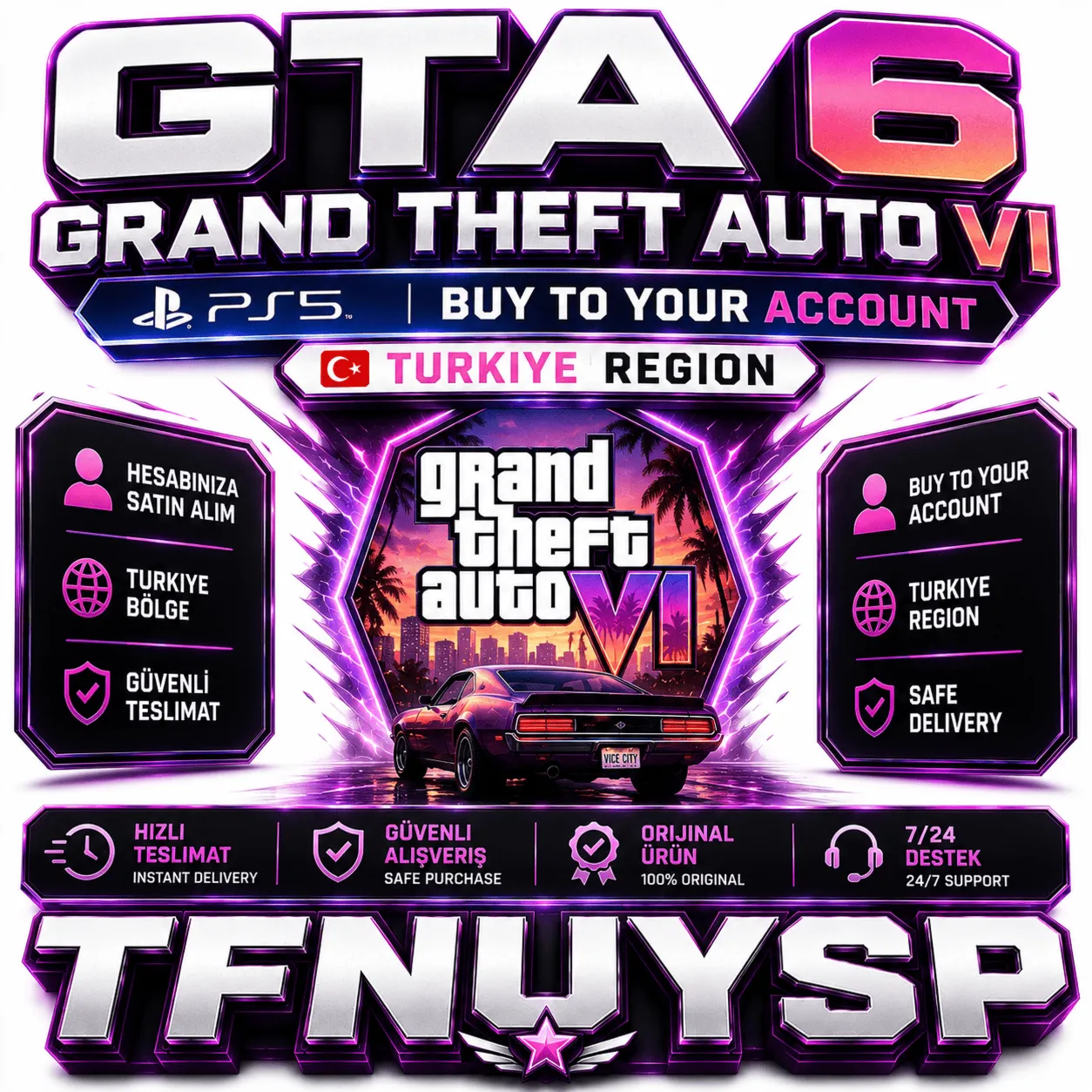 GTA VI для PS5 — Предзаказ и регион: Турция | Добавить в корзину
