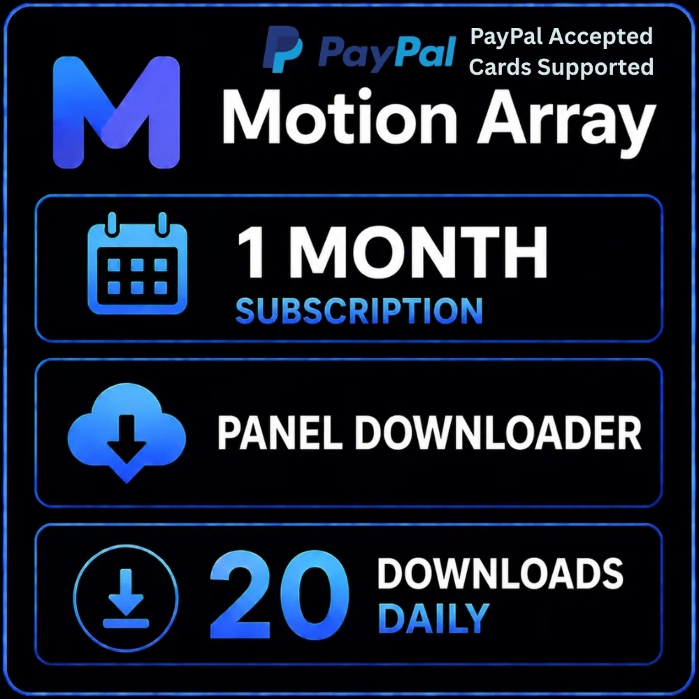 Motion Array Панель загрузчика / 1 месяц / 20 загрузок ежедневно / Авто