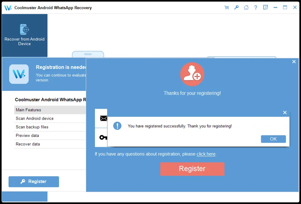 Coolmuster Android WhatsApp Recovery Аккаунт