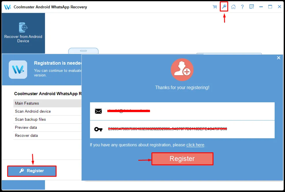 Coolmuster Android WhatsApp Recovery Аккаунт