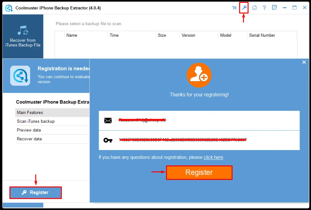 Coolmuster iPhone Backup Extractor Аккаунт