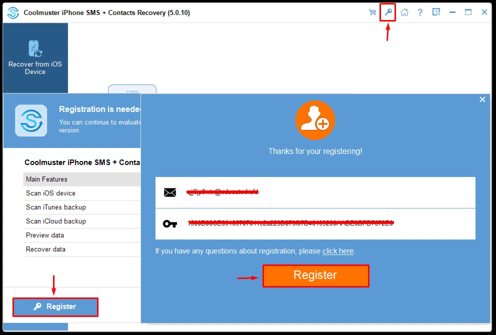 Coolmuster iPhone SMS + Contact Recovery Аккаунт