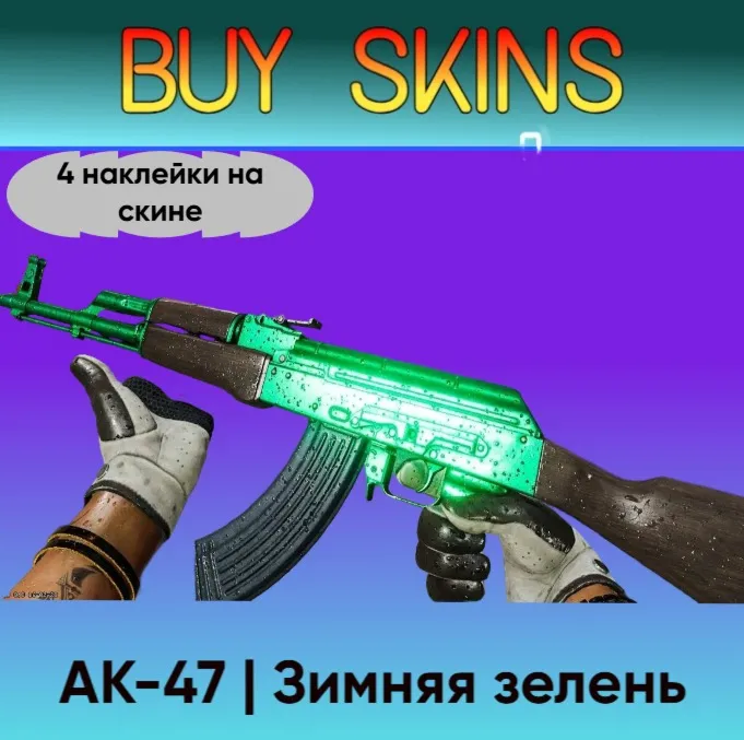 AK-47 | Зимняя зелень (4 наклейки на скине) - irongamers.ru