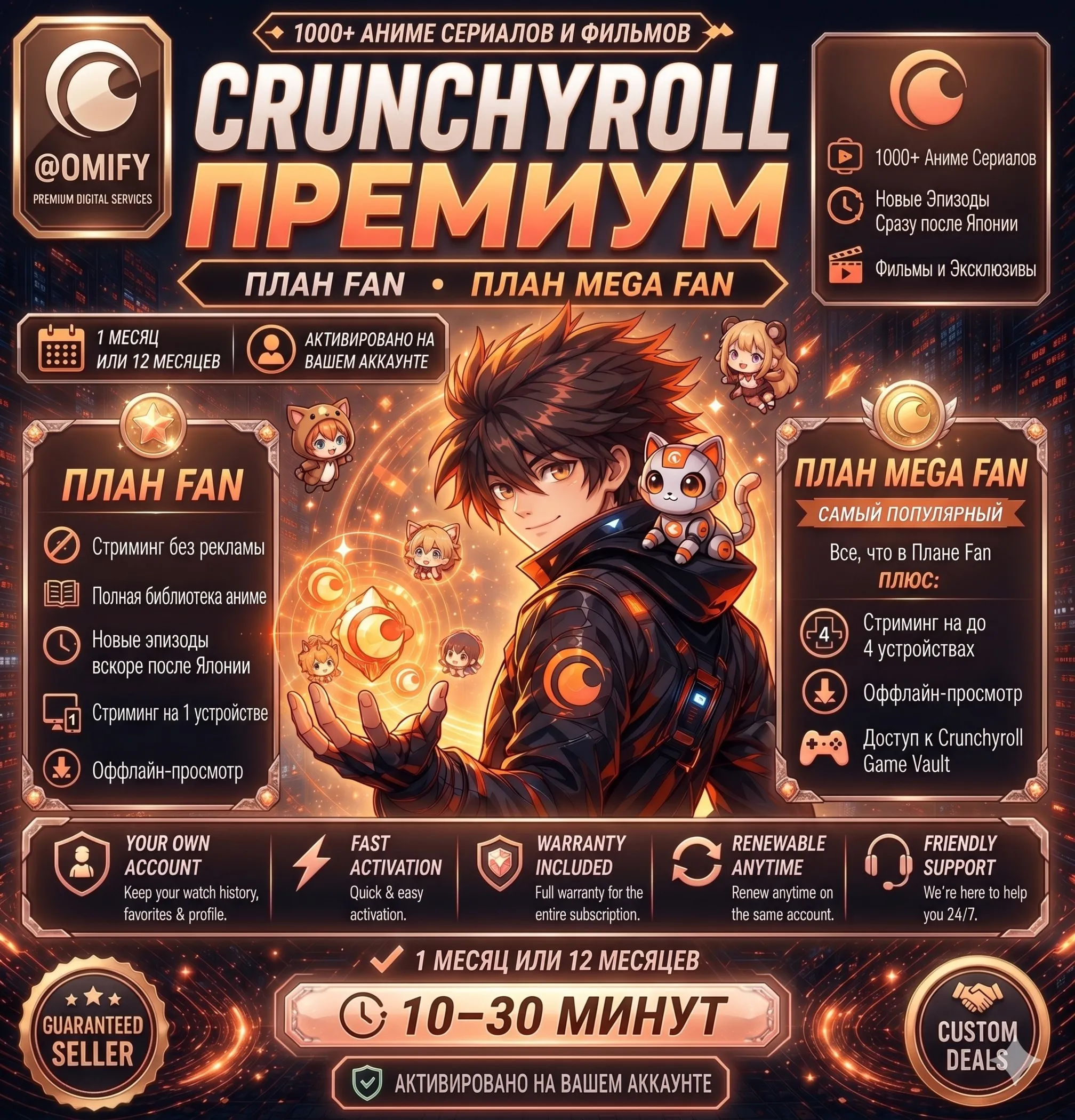 Crunchyroll Premium|Для фанатов и мегафанов |1–12месяцев|Ваш аккаунт|Аниме без реклам