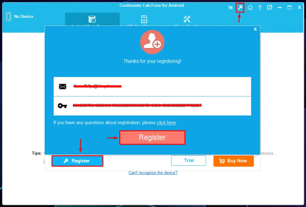 Coolmuster Lab.Fone for Android Аккаунт