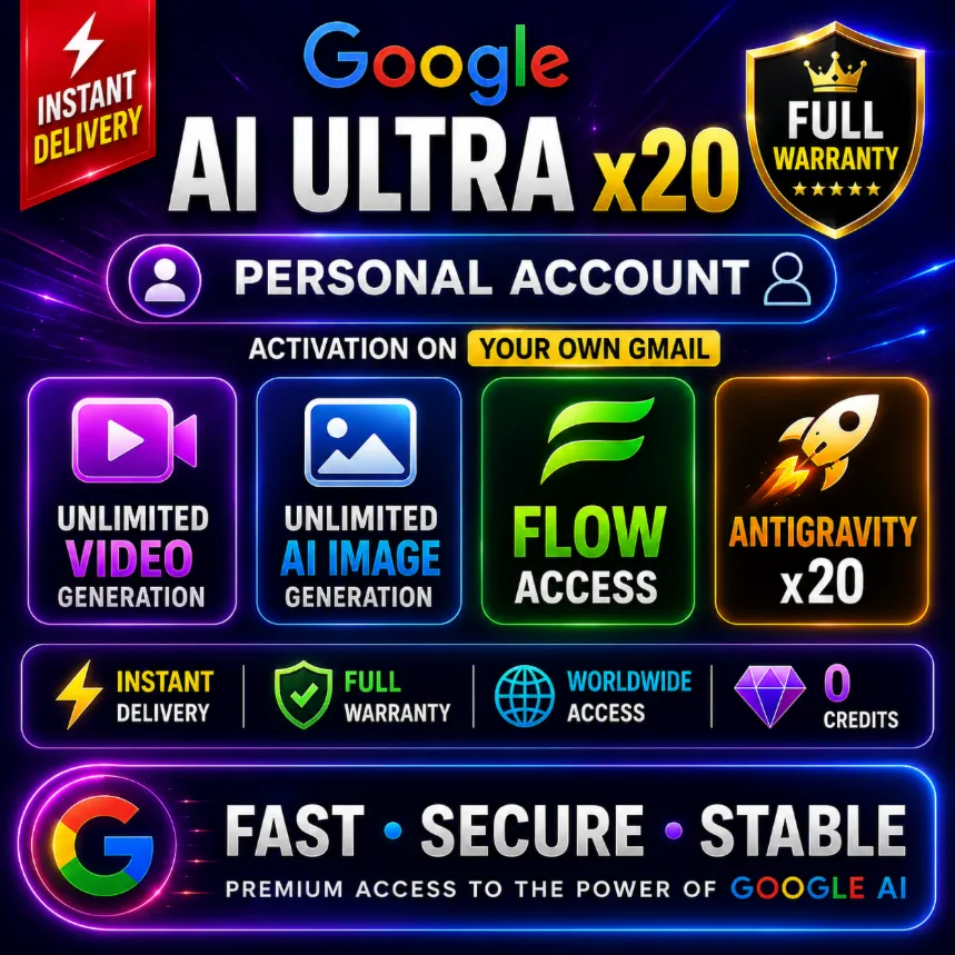 🚀 Google AI Ultra x20|Личный Аккаунт|Безлимитное Видео|Flow Доступ | Full warranty