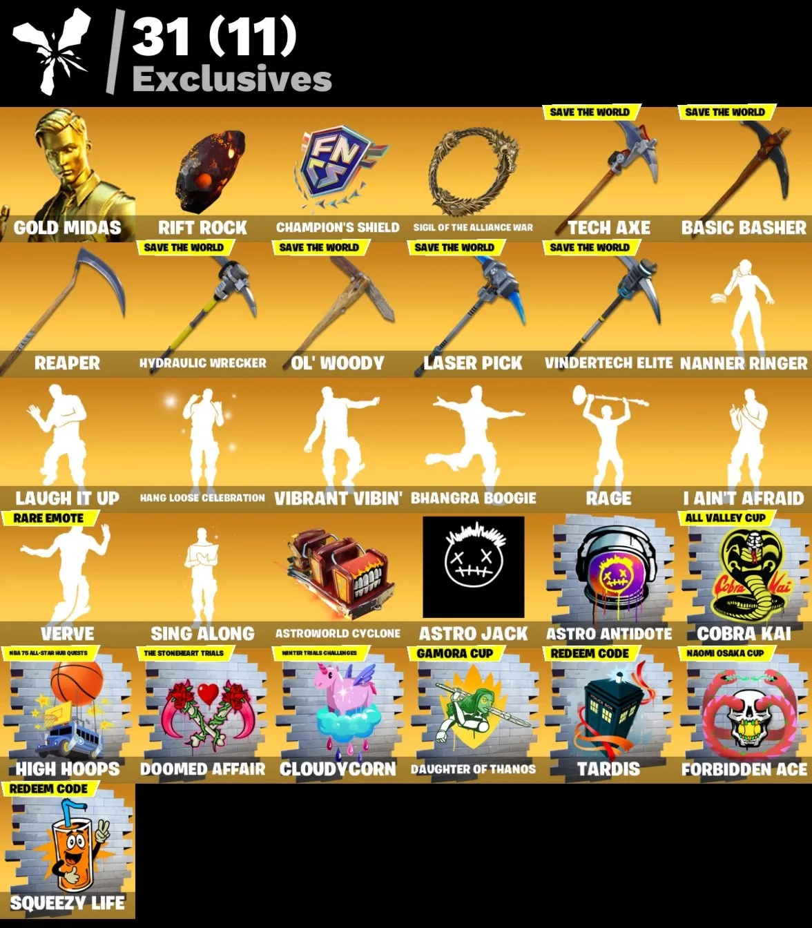 Мгновенный доступ • FN (все платформы) • 221 skins • Gold Midas • Полный доступ