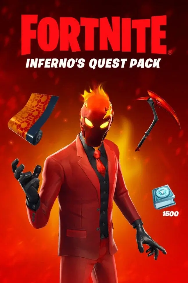 Fortnite - набор заданий Inferno's Quest Pack + 1500 Vb для XBOX