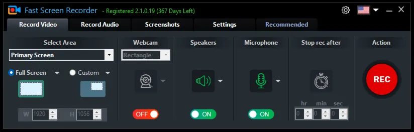 Fast Screen Recorder Ключ регистрации на 1 год