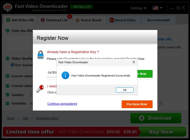 Fast Video Downloader Регистрационный ключ на 1 год