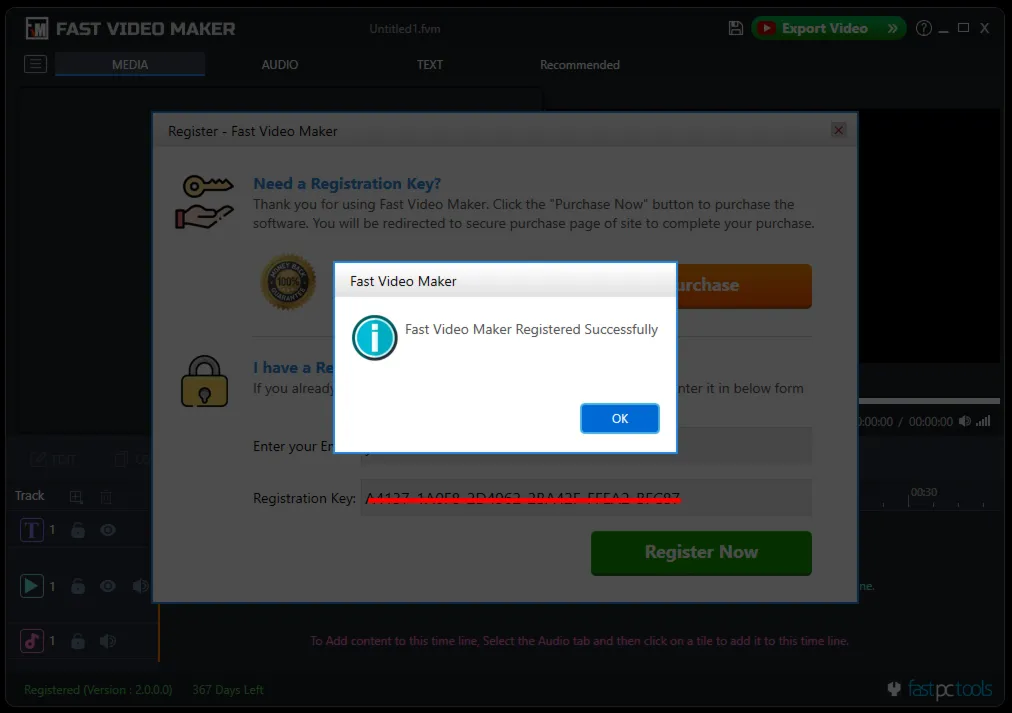 Fast Video Maker Регистрационный ключ на 1 год