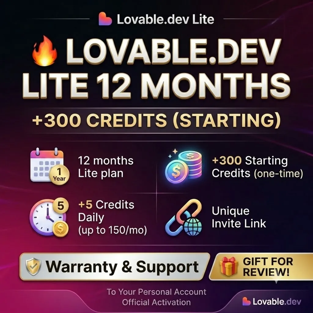 [Без Входа] | Lovable Pro Lite 12 Месяцев + 300 Кредитов | На ваш аккаунт - irongamers.ru